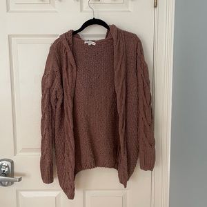 Woven Heart Brown Knit Cardigan